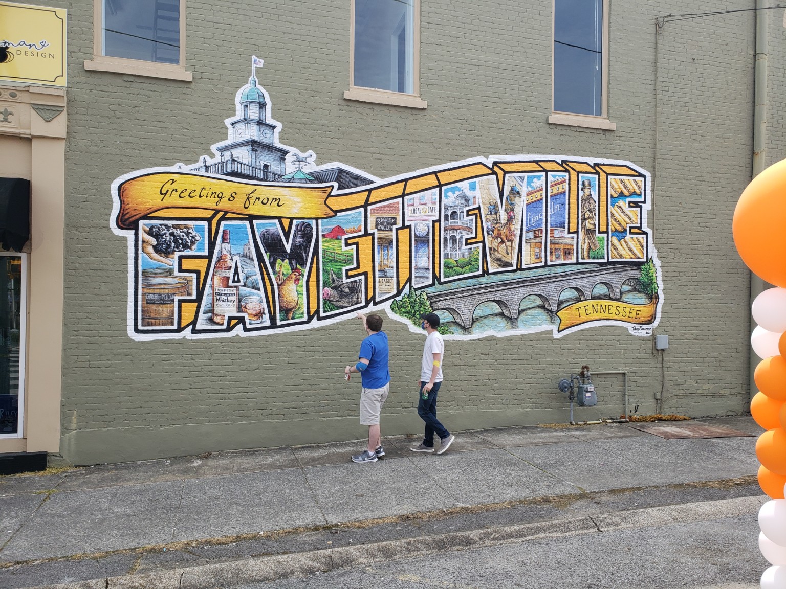 Fayetteville Postcard Mural Free Sky Studios