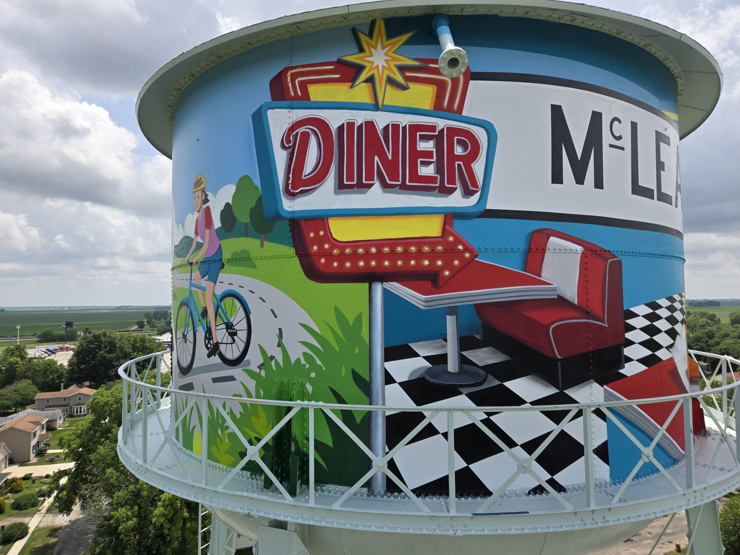 water tower mural mclean illinois route 66
