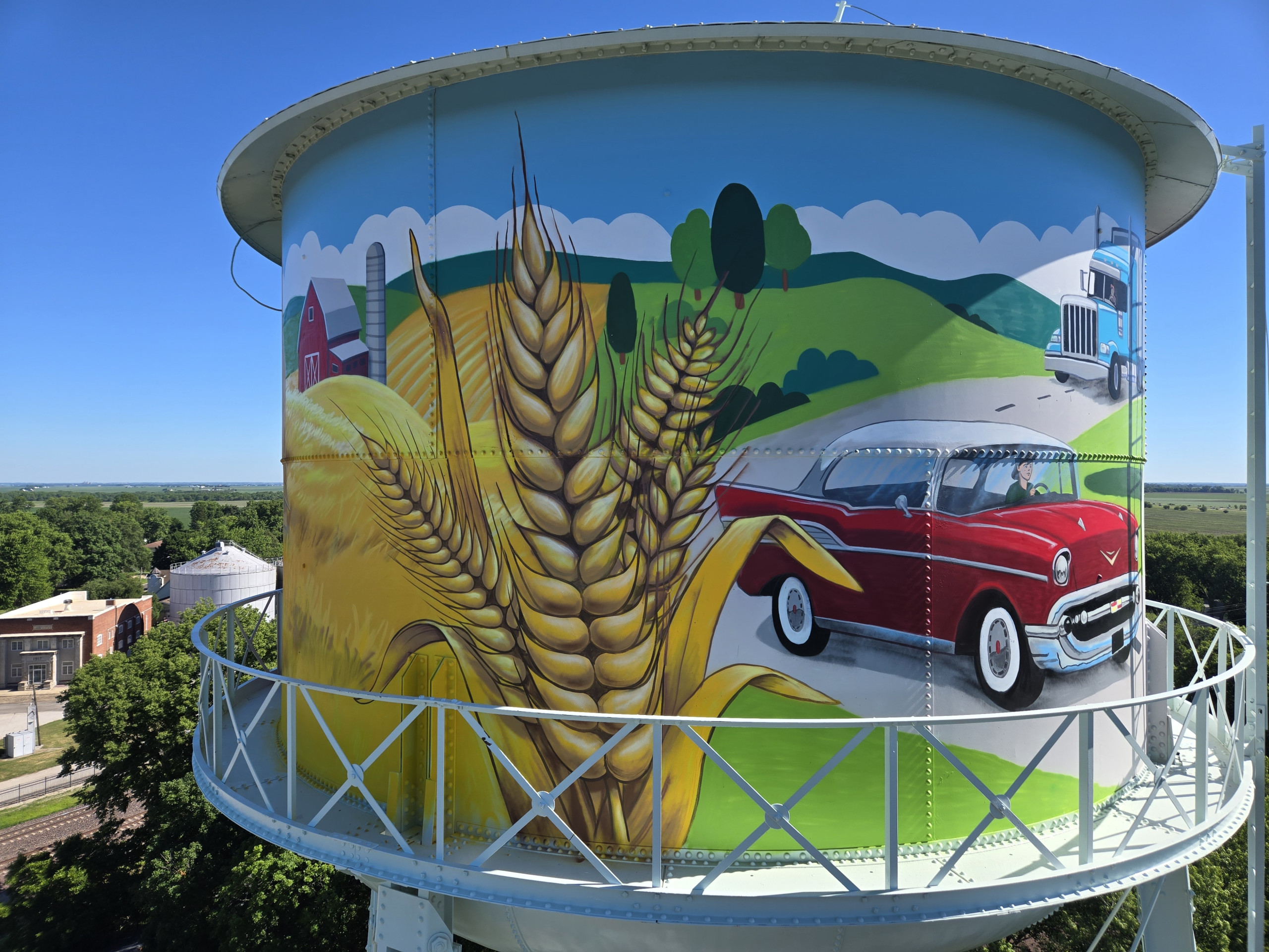 water tower mural mclean illinois route 66