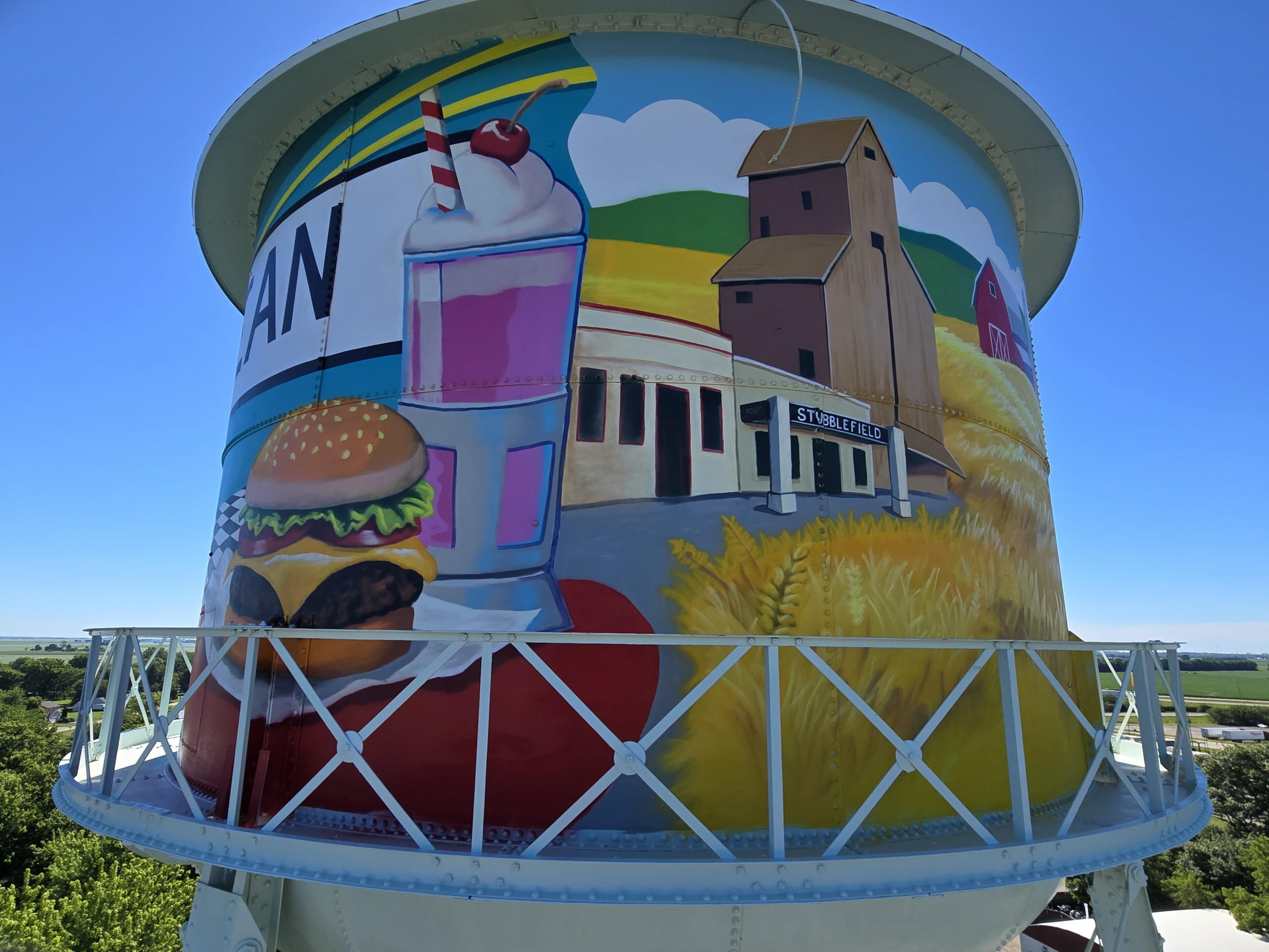 water tower mural mclean illinois route 66