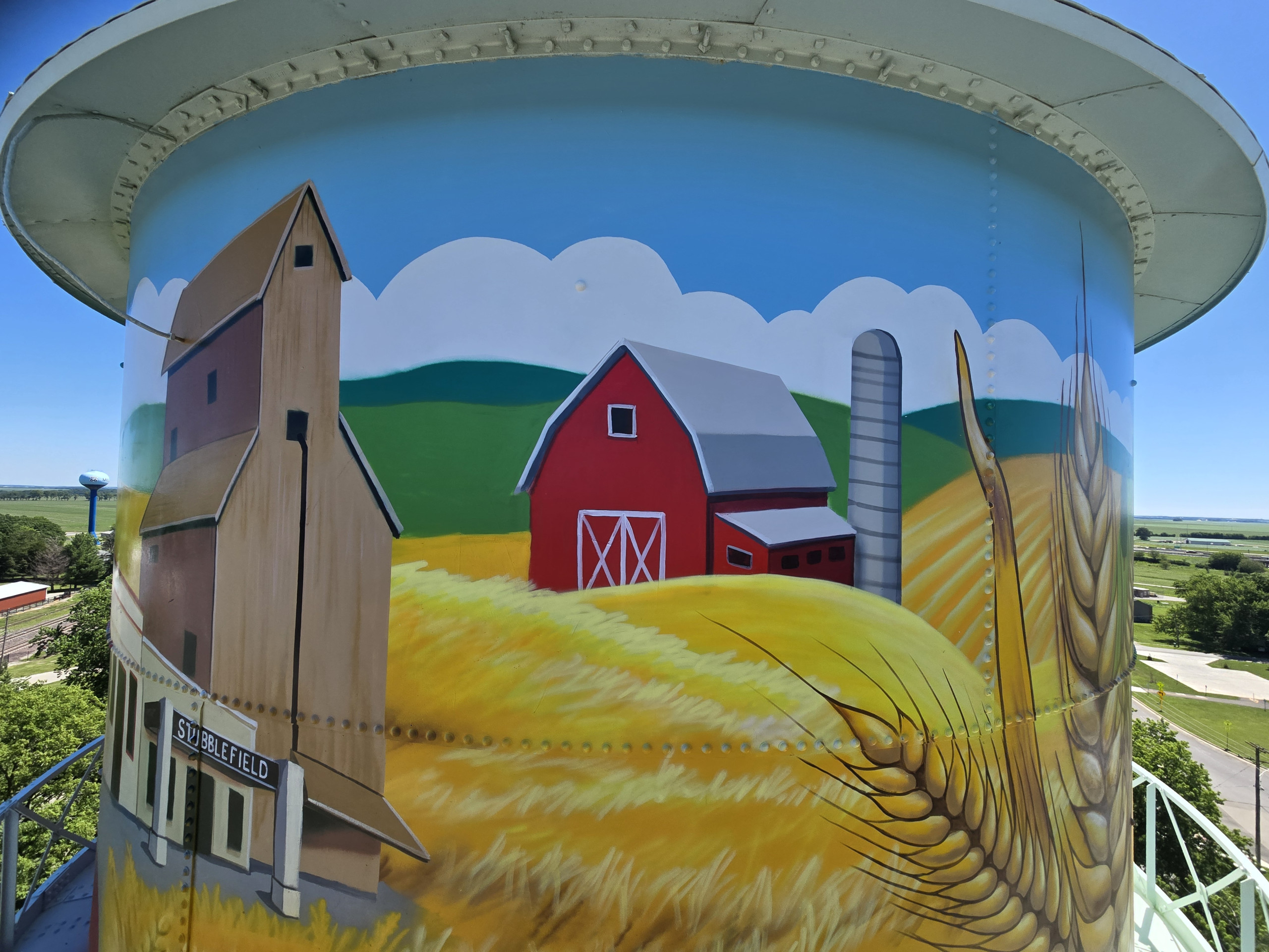 water tower mural mclean illinois route 66