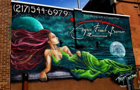 green goddess mural augies front burner springfield illinois
