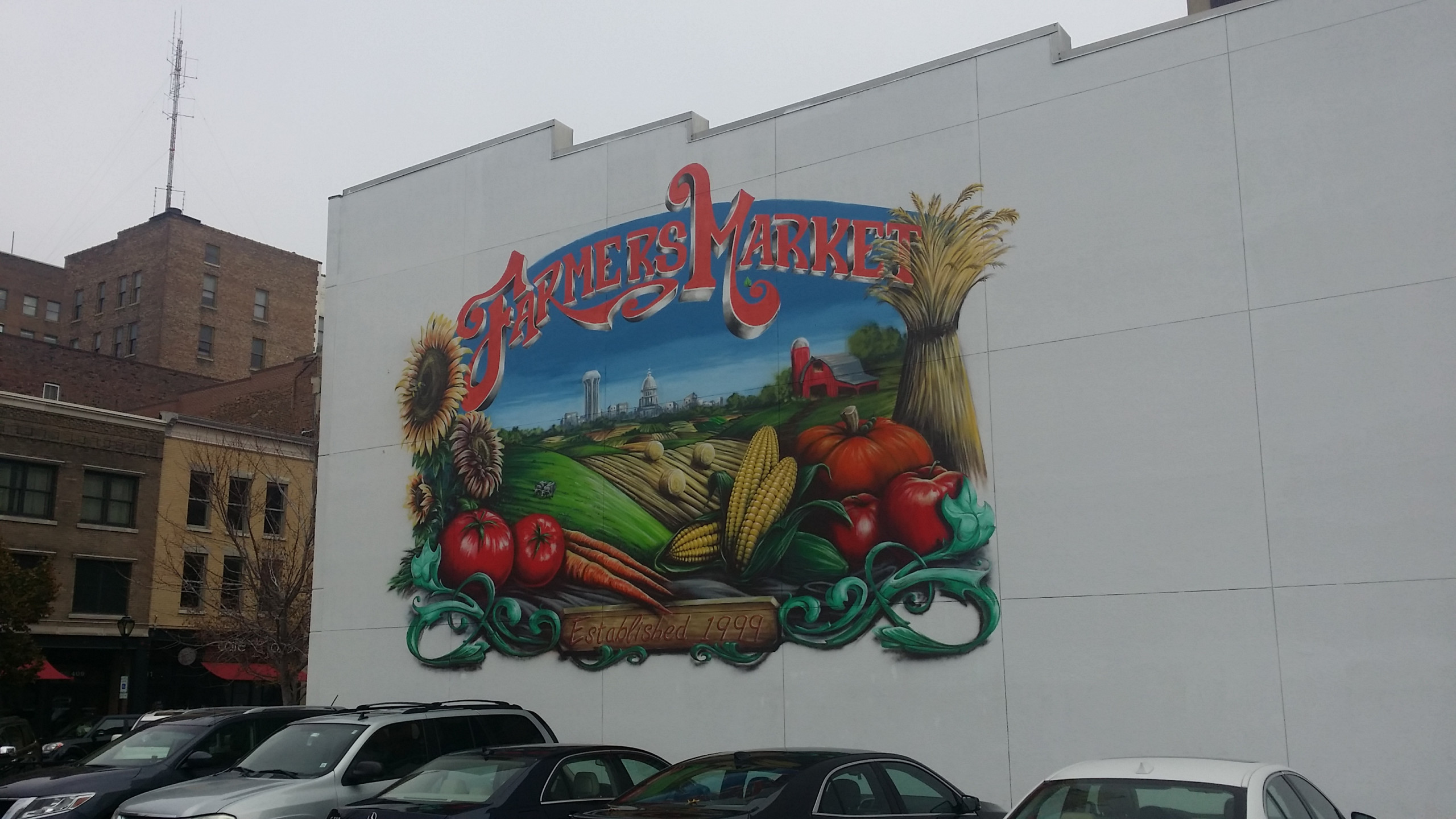 farmers market mural downtown springfield illinois mural painter troy freeman freesky studios