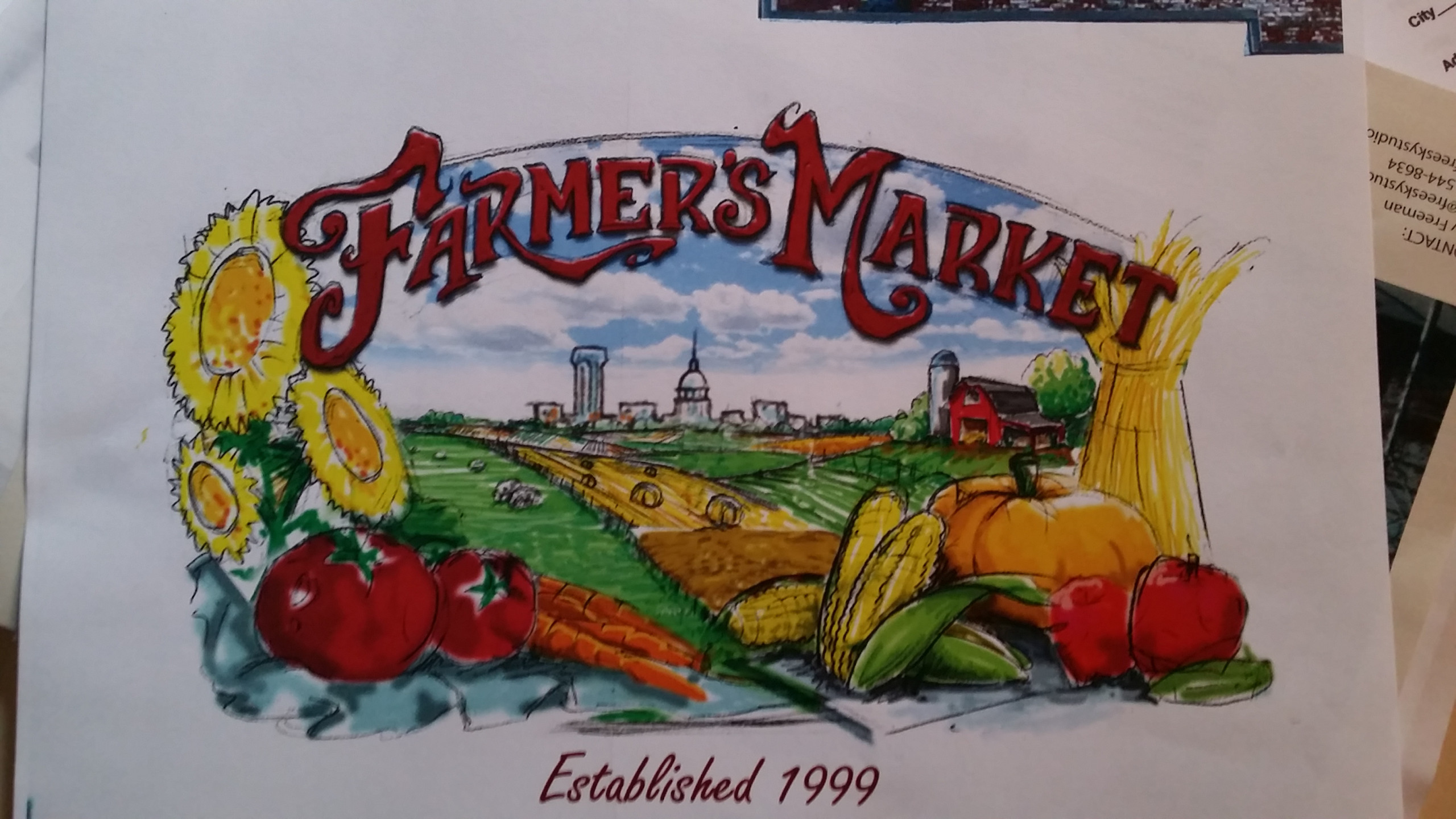 farmers market mural downtown springfield illinois mural painter troy freeman freesky studios