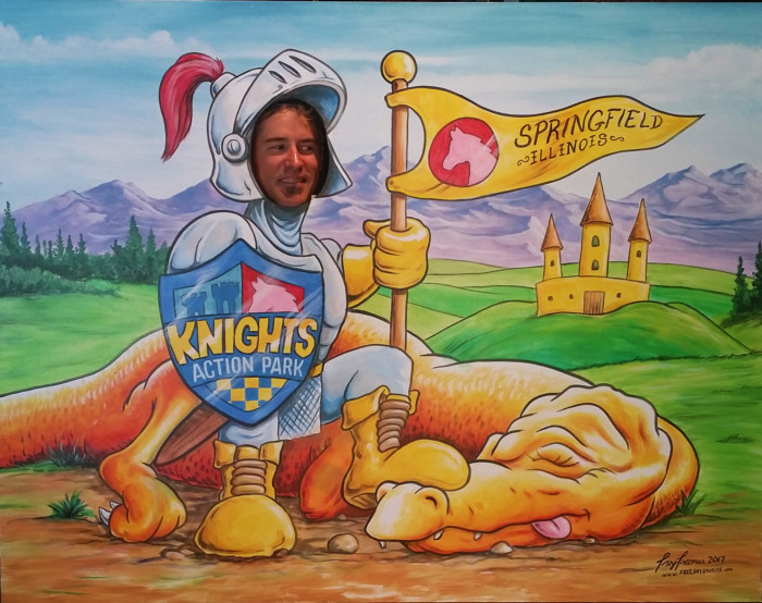 photo board of knight and dragon for Knights action park springfield illinois
