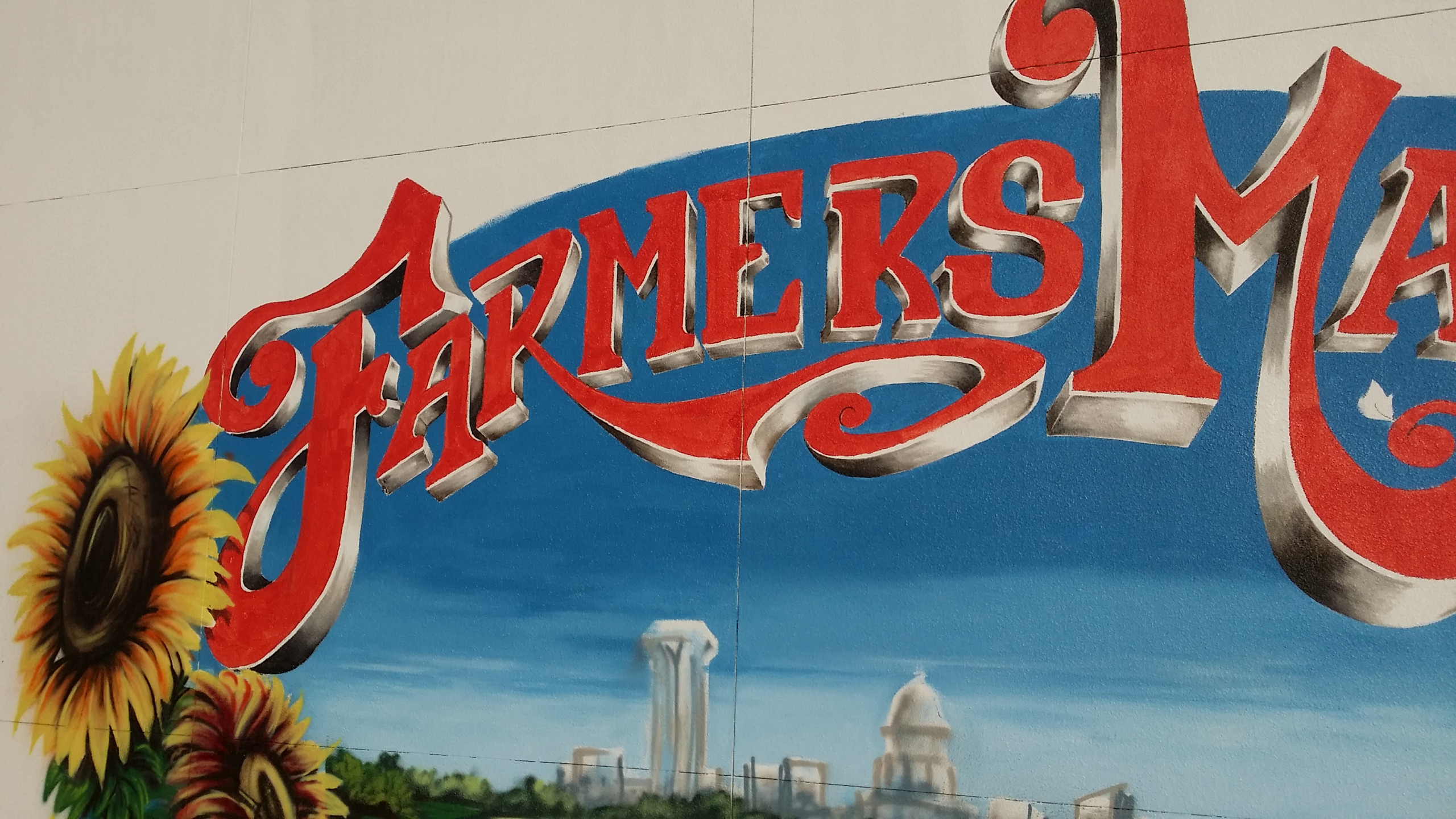farmers market mural downtown springfield illinois mural painter troy freeman freesky studios