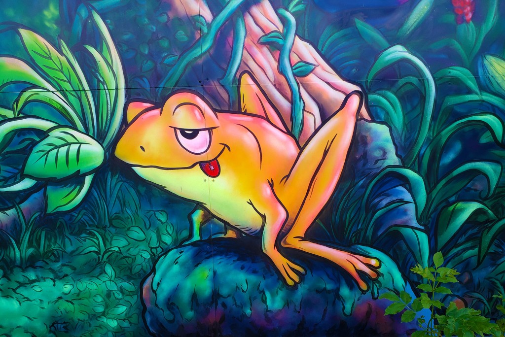 penny lane mural painting trippy frog
