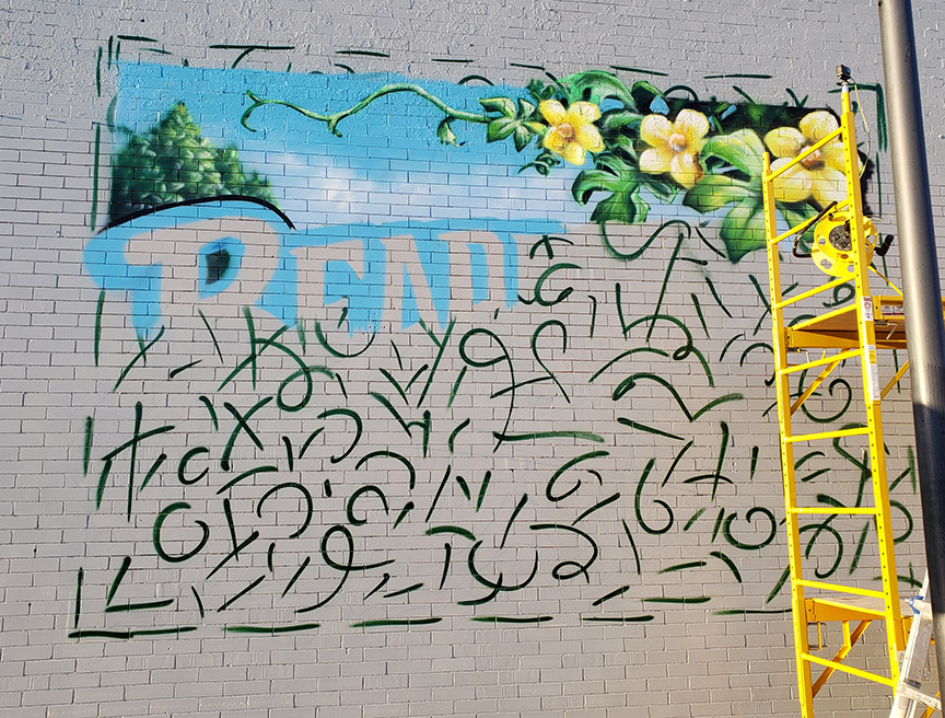 spray paint mural painting troy freeman