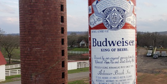 Budweiser silo sign painting fort smith arkansas
