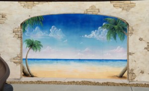 trompe loeil archway mural painting